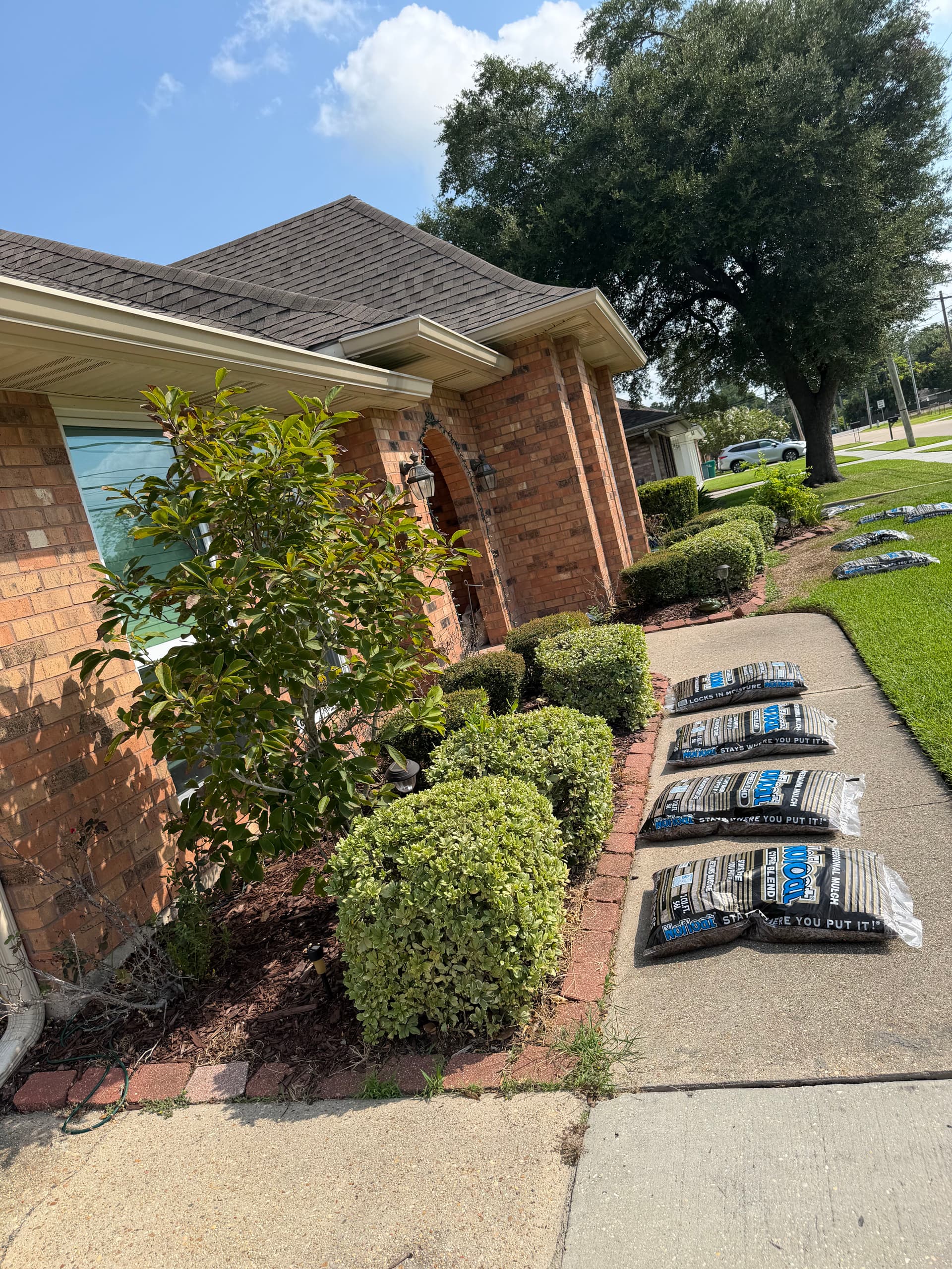 Gallery photos for Front Bed Refresh, Mulch, and Irrigation Fix in River Ridge: Image #2
